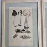 Deux anciennes gravures de champignons aquarellées XIXème siècle d'après G. Bernard