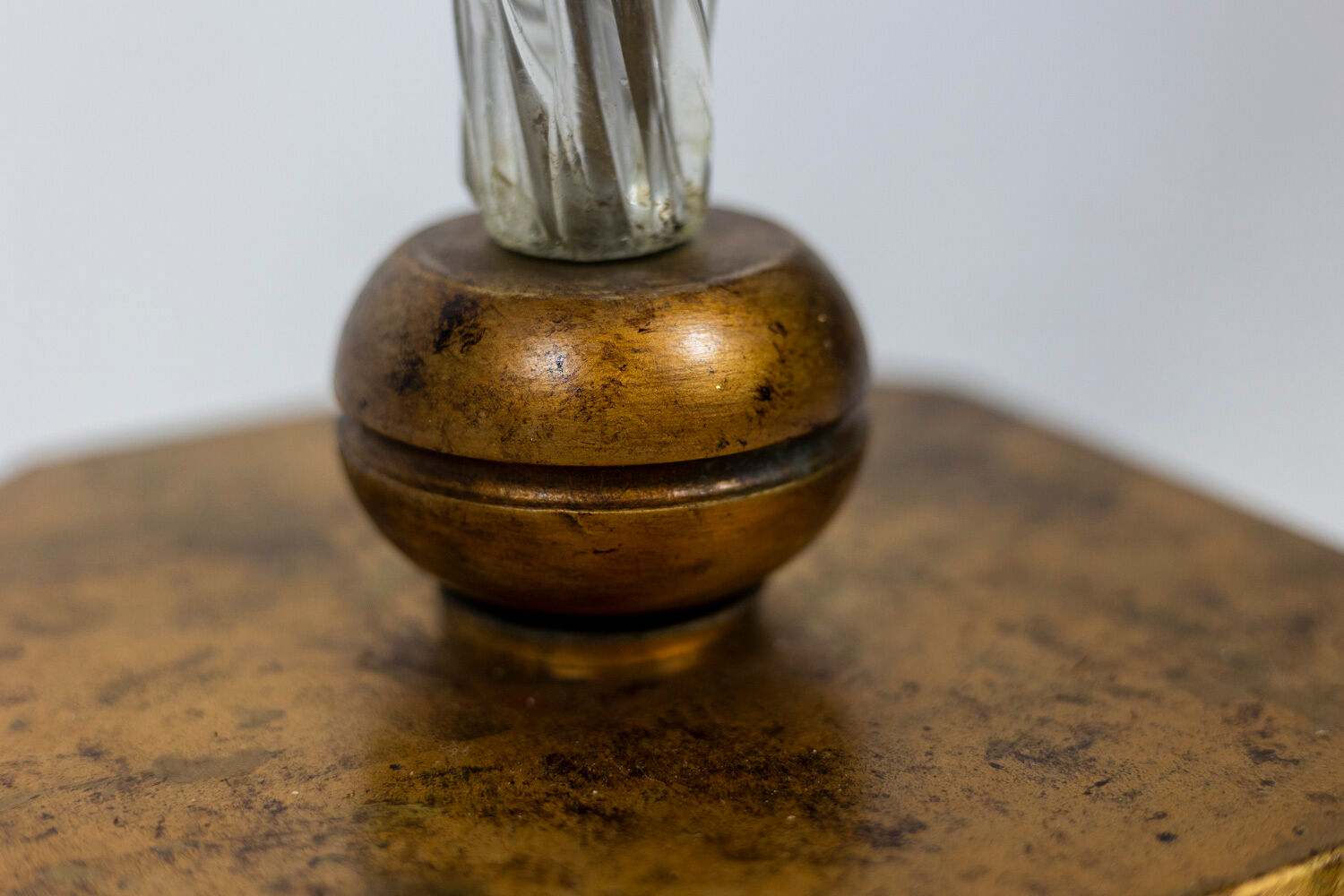 Glass and gilded metal floor lamp, 1950s