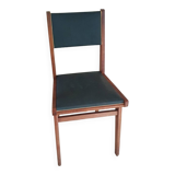 Vintage green leatherette and wood chair