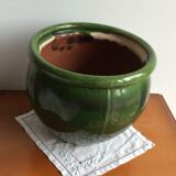 Old terracotta pot enamelled ball shape