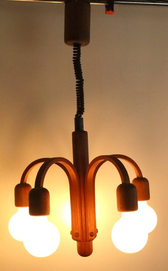 Deens design teak Domus hanglamp