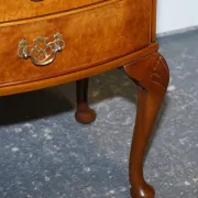 Art Deco Walnut Burl Bedside Tables, Set of 2