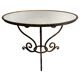 Table basse dorée avec plateau en miroir ancien