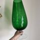 High green vase in empolied glass made in italy