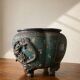 Cache pot bronze cloisonné meiji (fin 19eme).