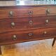 Jumping chest of drawers with 3 drawers in solid walnut, Restoration style.