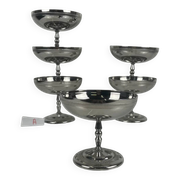 Set of 6 metal ice cream bowls, 1970 - Model A