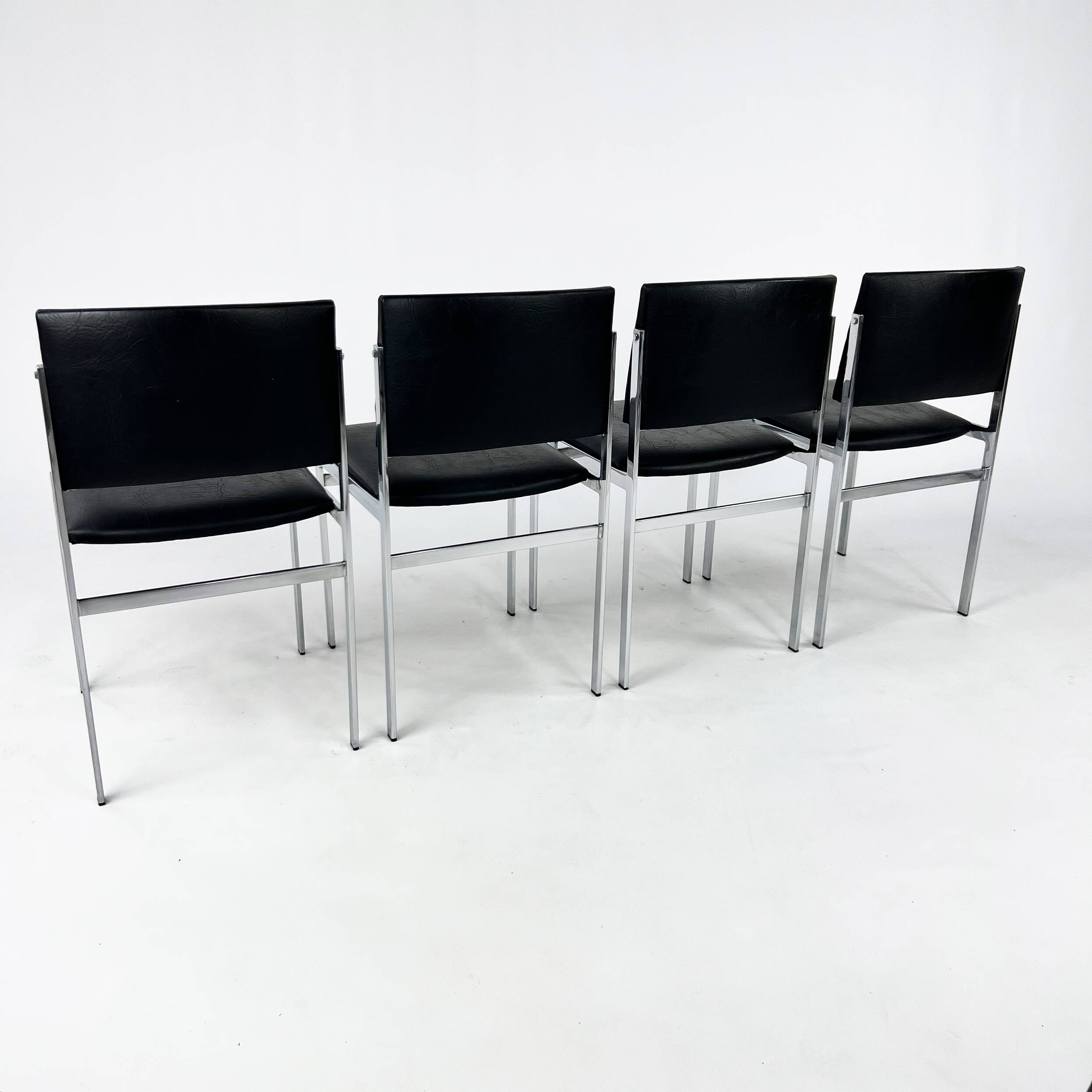 Set of 4 vintage dining chairs, Belgium, 1980