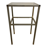 Chrome and smoked glass side table