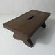 Old small wooden bench step in solid oak