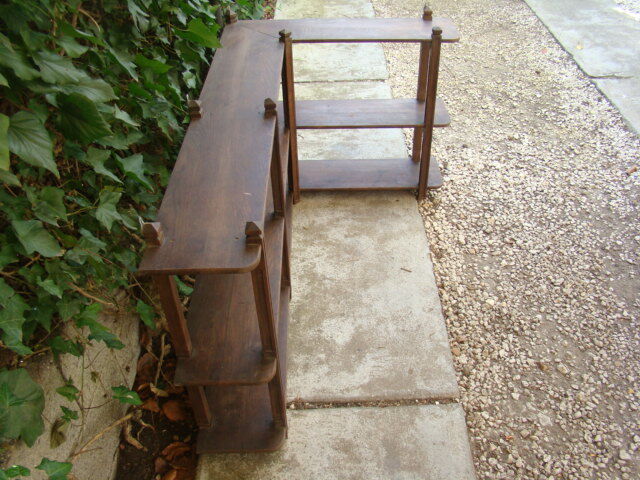 Old solid oak corner shelf