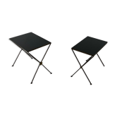 Tables gigognes en métal et verre