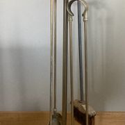 Servant of brass fireplace period mid-twentieth century, Pic shovel, claw pliers ..