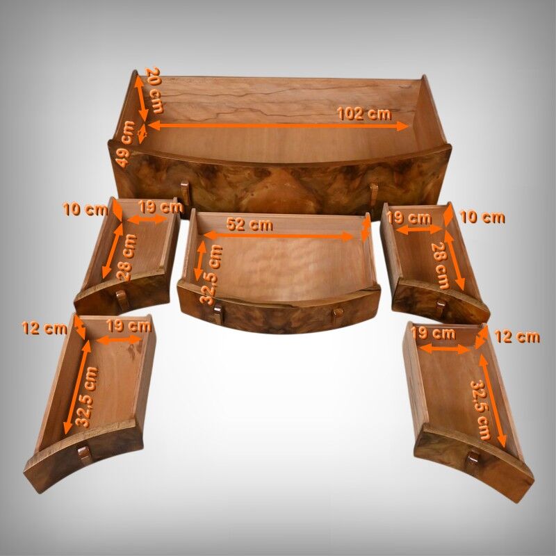 Commode-coiffeuse en ronce de noyer, Angleterre – 1920