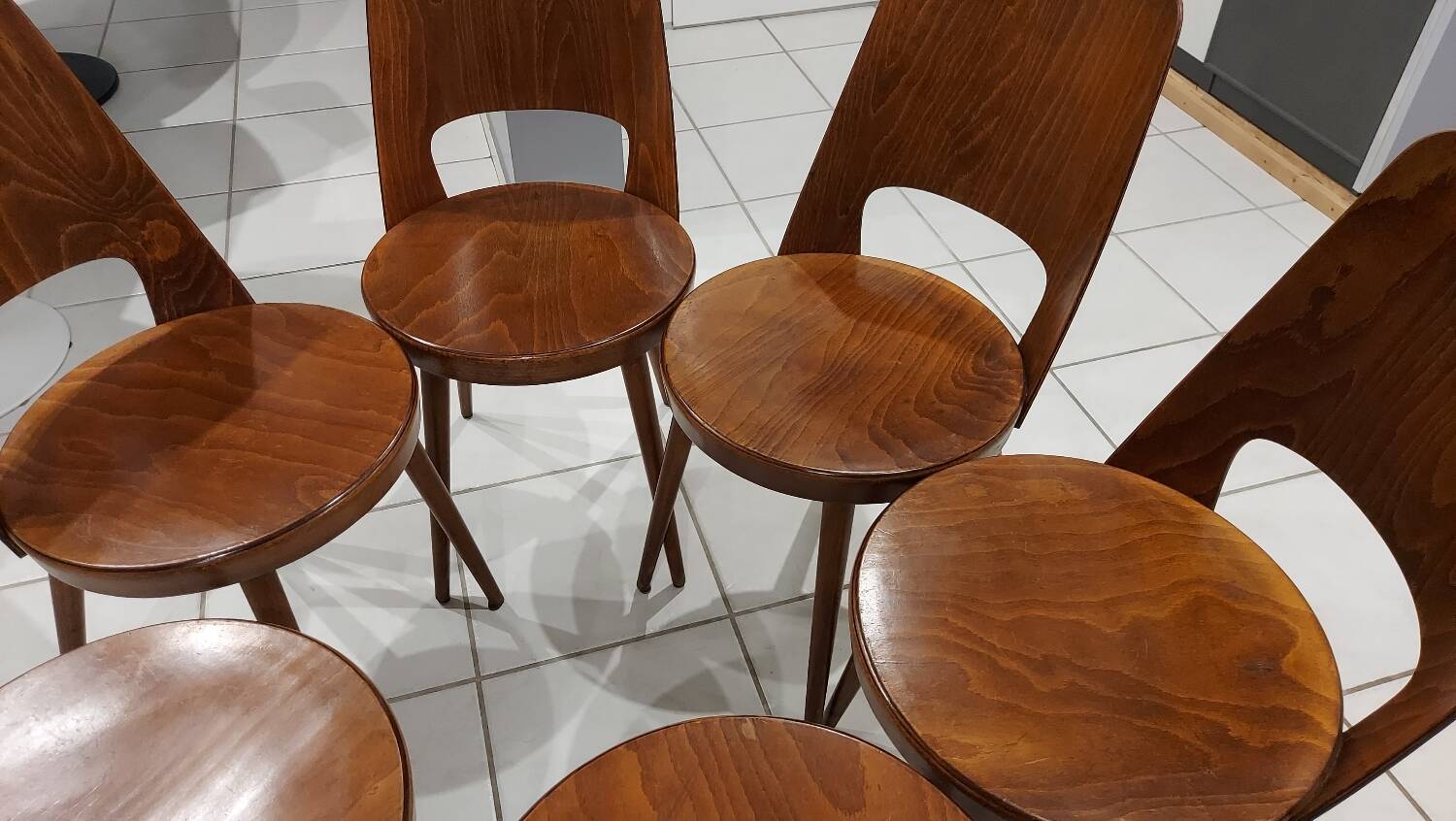 Set of 6 Baumann Bistrot chairs, Mondor model, vintage 1970