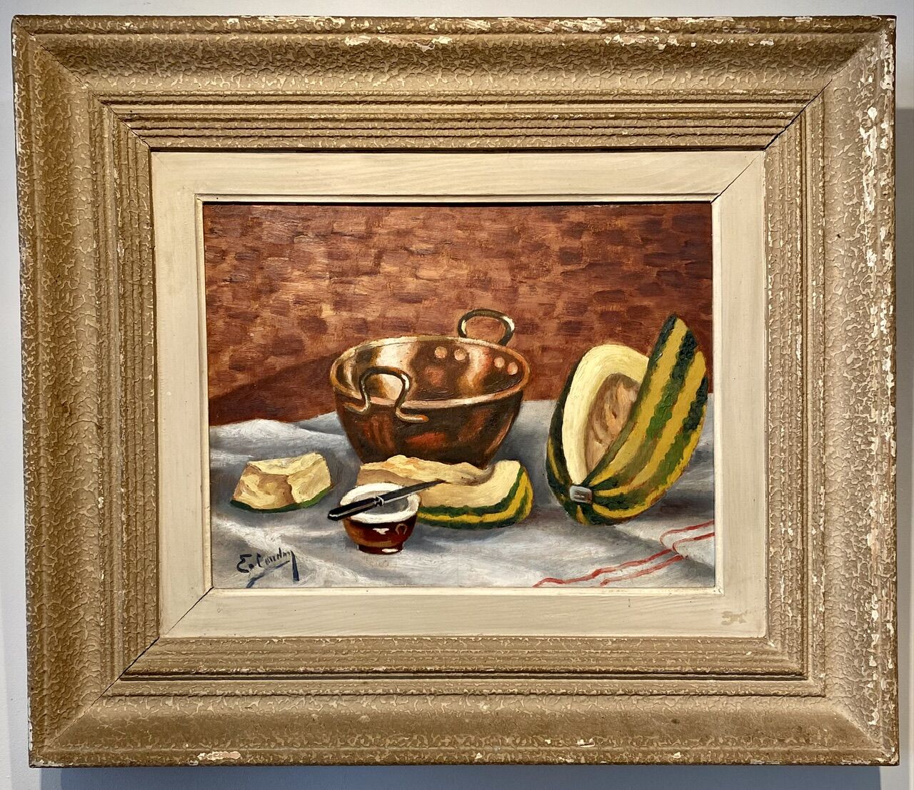 Painting Still Life with Watermelon Mid XX Century
