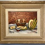 Tableau Nature morte à la pastèque milieu XX siècle