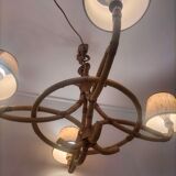 Lustre rotin année 1960