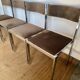 Suite de 4 chaises Sigma vintage en chrome et velours – design années 70