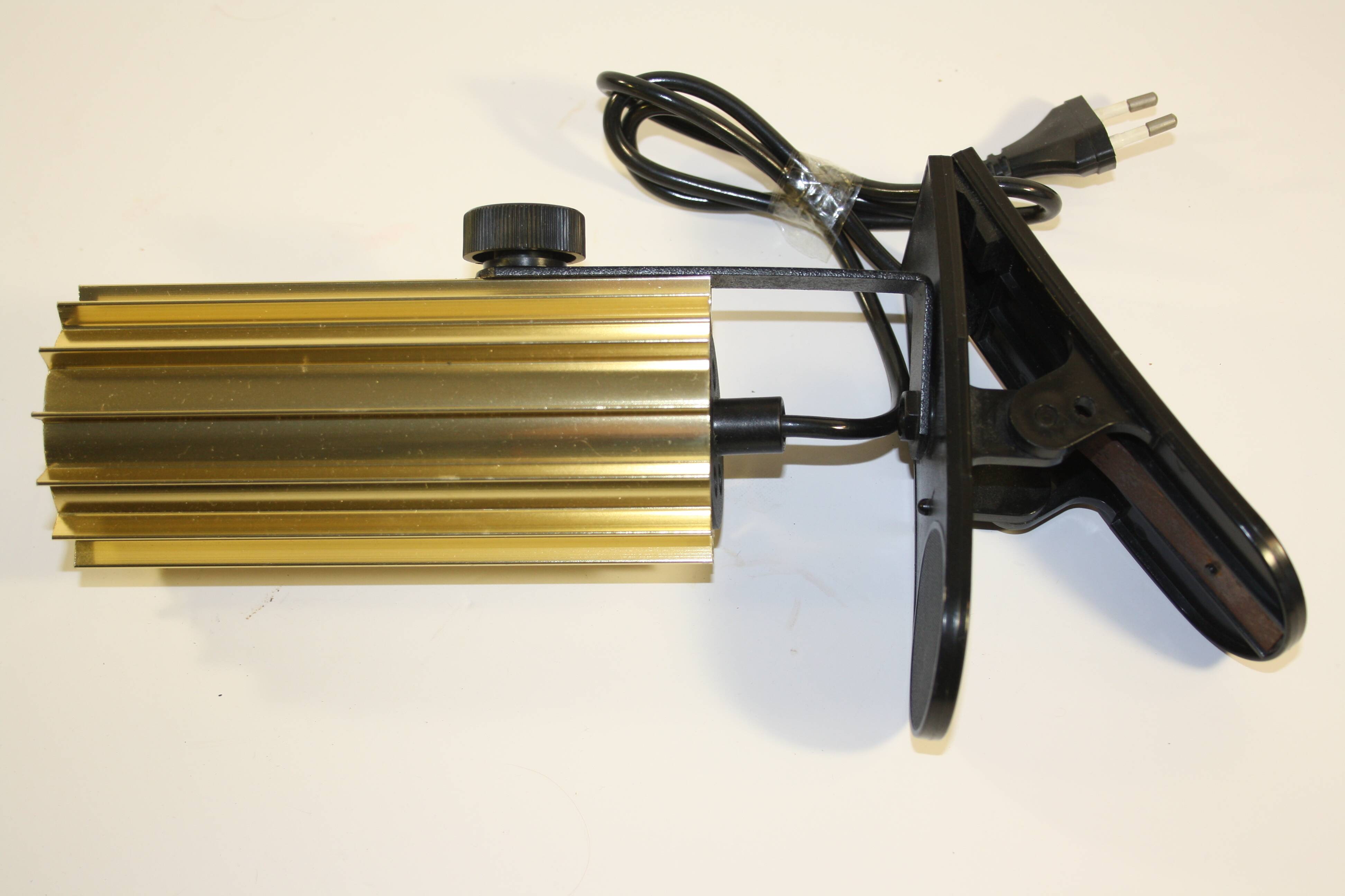 Golden lamp with vintage clamp