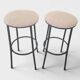 Vintage stools "Black & White", boucle upholstery