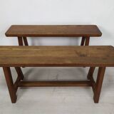 Paire de bancs de ferme