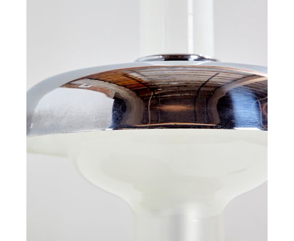 Chrome and glass table lamp