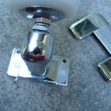 Pair of INDA adjustable white opaline chrome wall lights