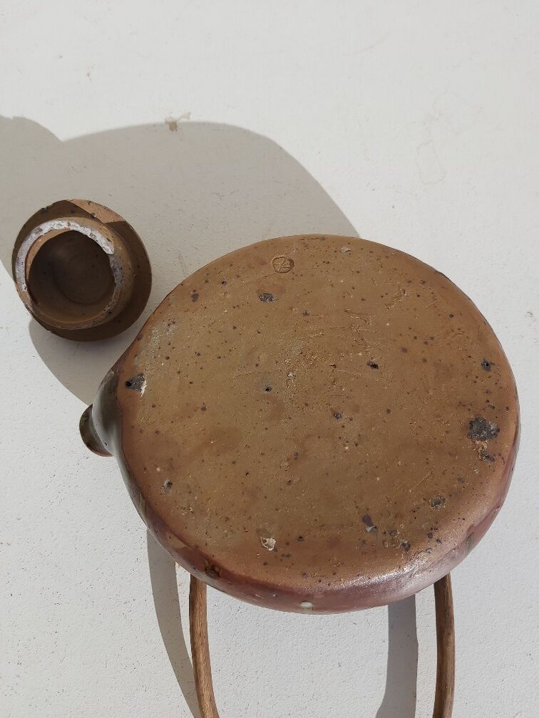 Signed vintage sandstone teapot