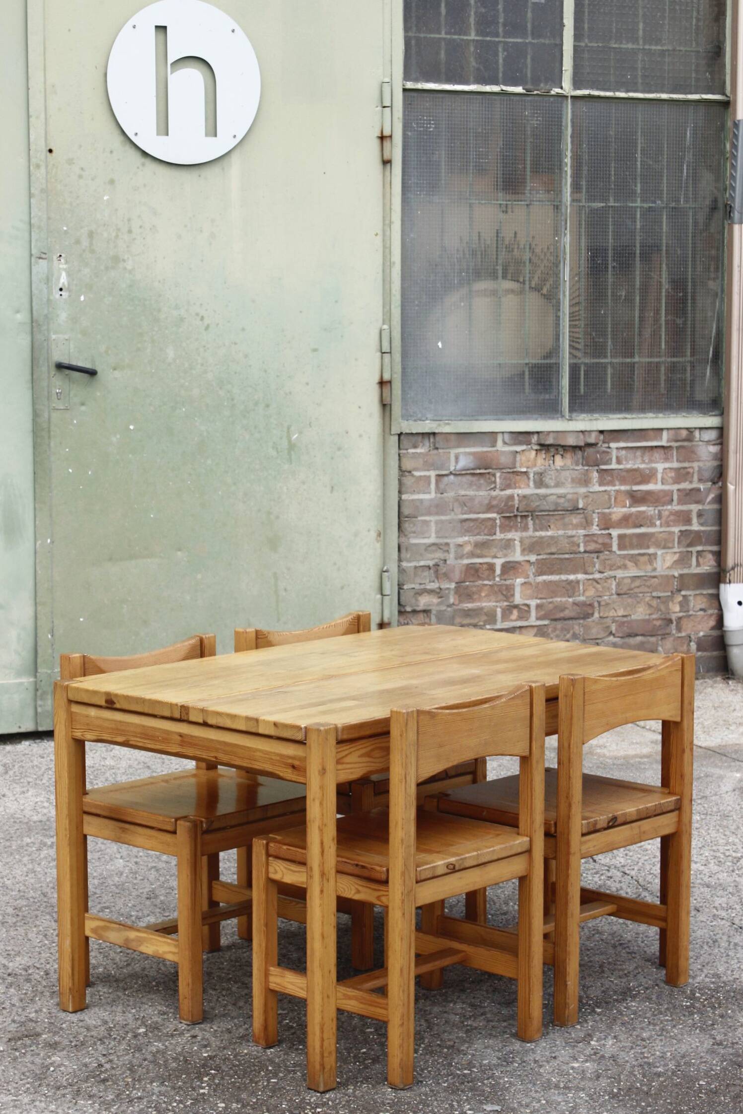 Table à manger & chaises Hongisto en pin par Ilmari Tapiovaara pour Laukaan Puu