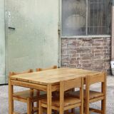Hongisto pine dining table & chairs by Ilmari Tapiovaara for Laukaan Puu