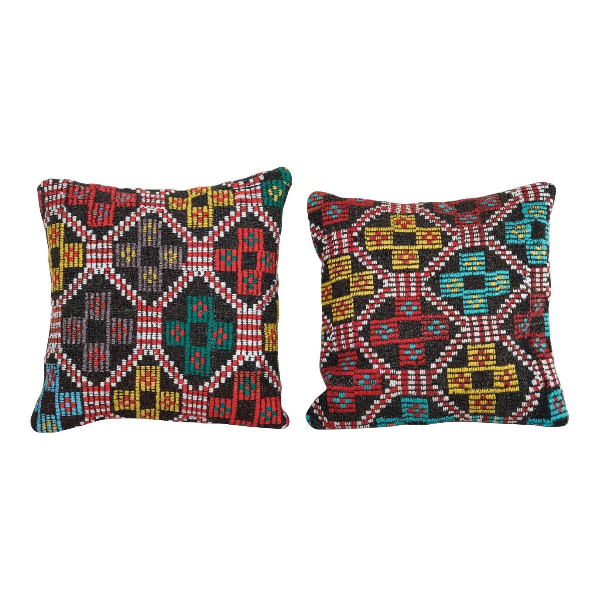 Set of 2 vintage Turkish cushion covers 41x41 cm