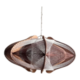 Scandinavian pendant lamp in wood and wire