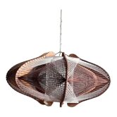 Scandinavian pendant lamp in wood and wire