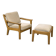 Danish Oak Lounge Chair and Ottoman by Juul Kristensen