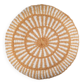 Coussin rond 100% pure laine motif ocre