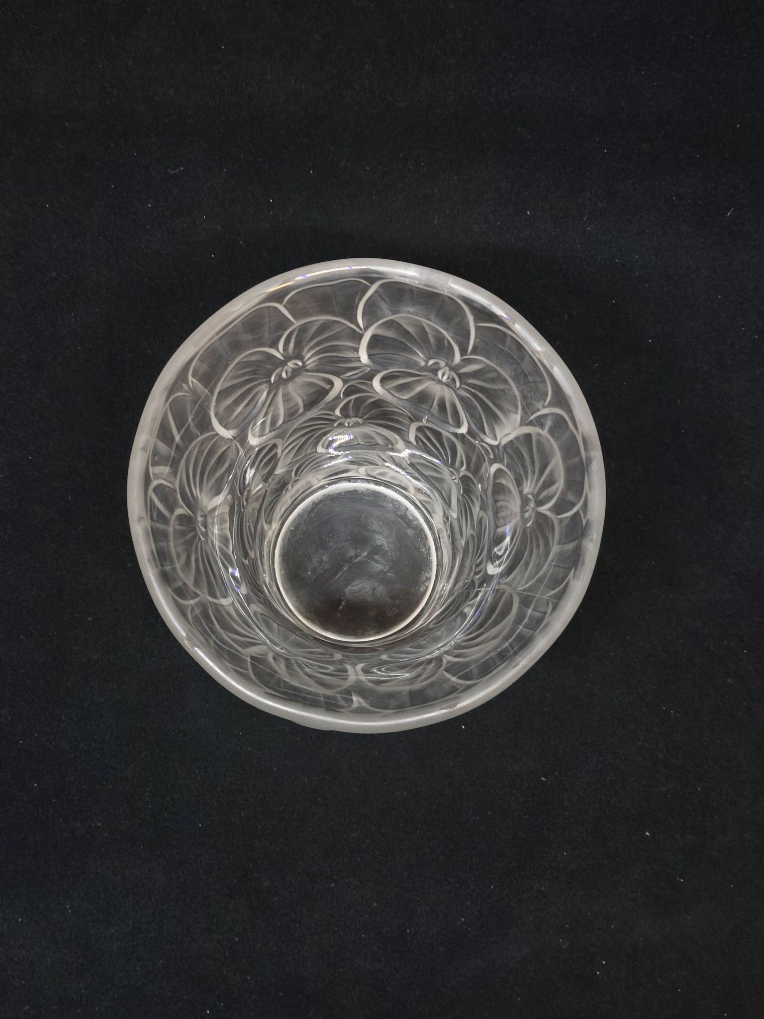 Josef Inwald Barolac Glassware Floral Vase Molded Pressed Frosted Art Glass