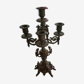 Brass 5 animal candle stick