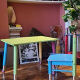 Table et chaise crayon Pierre Sala 80's