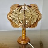 Scandinavian wire and wood lamp from the 60s and 70s