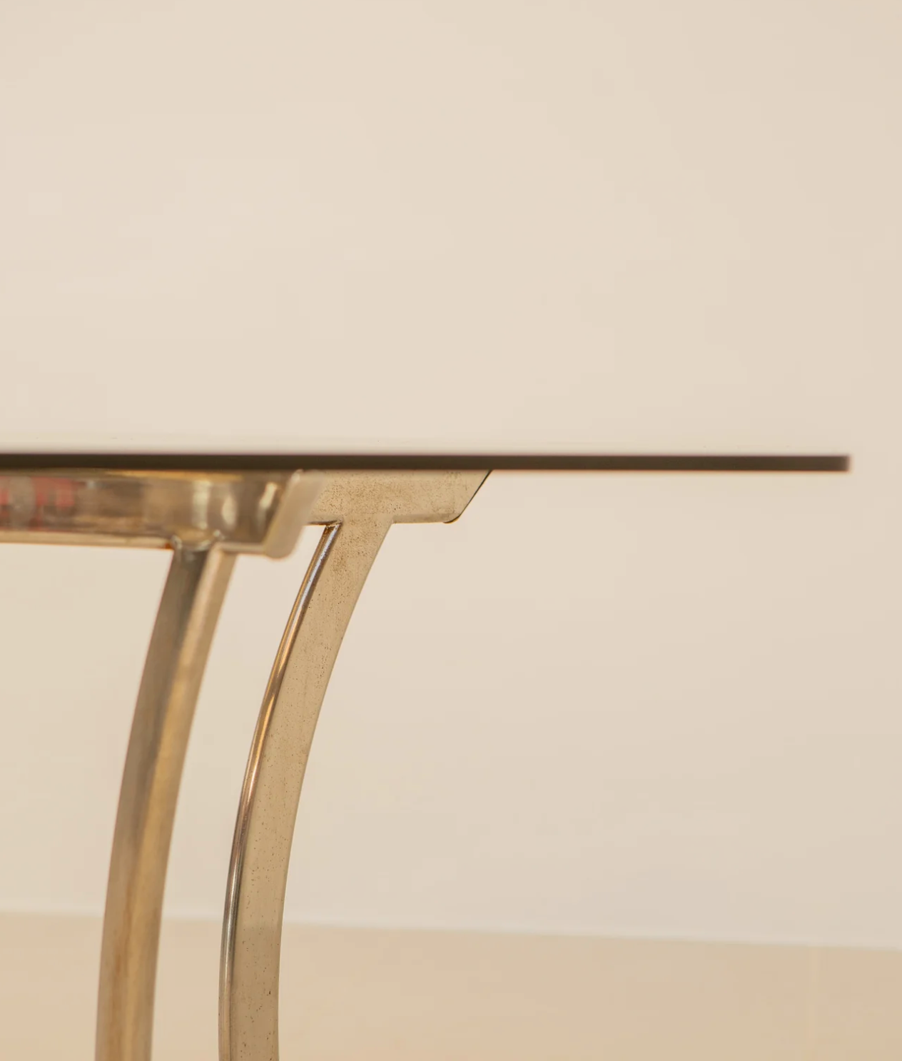 Italian octagonal metal dining table 70's