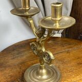 Mermaid-shaped chandelier in bronze