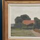 Huile sur toile originale suédoise – « Maison et arbres » par William Fleetwood