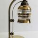 Table lamp style bauhaus years 40-50 brass with golden glass tulip