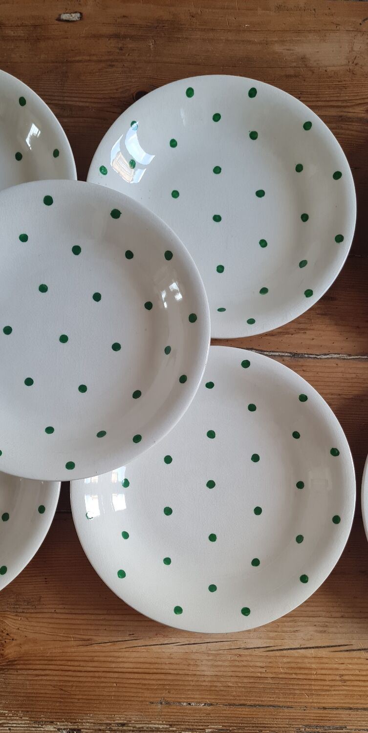 Set de 10 assiettes plates longchamps vintage