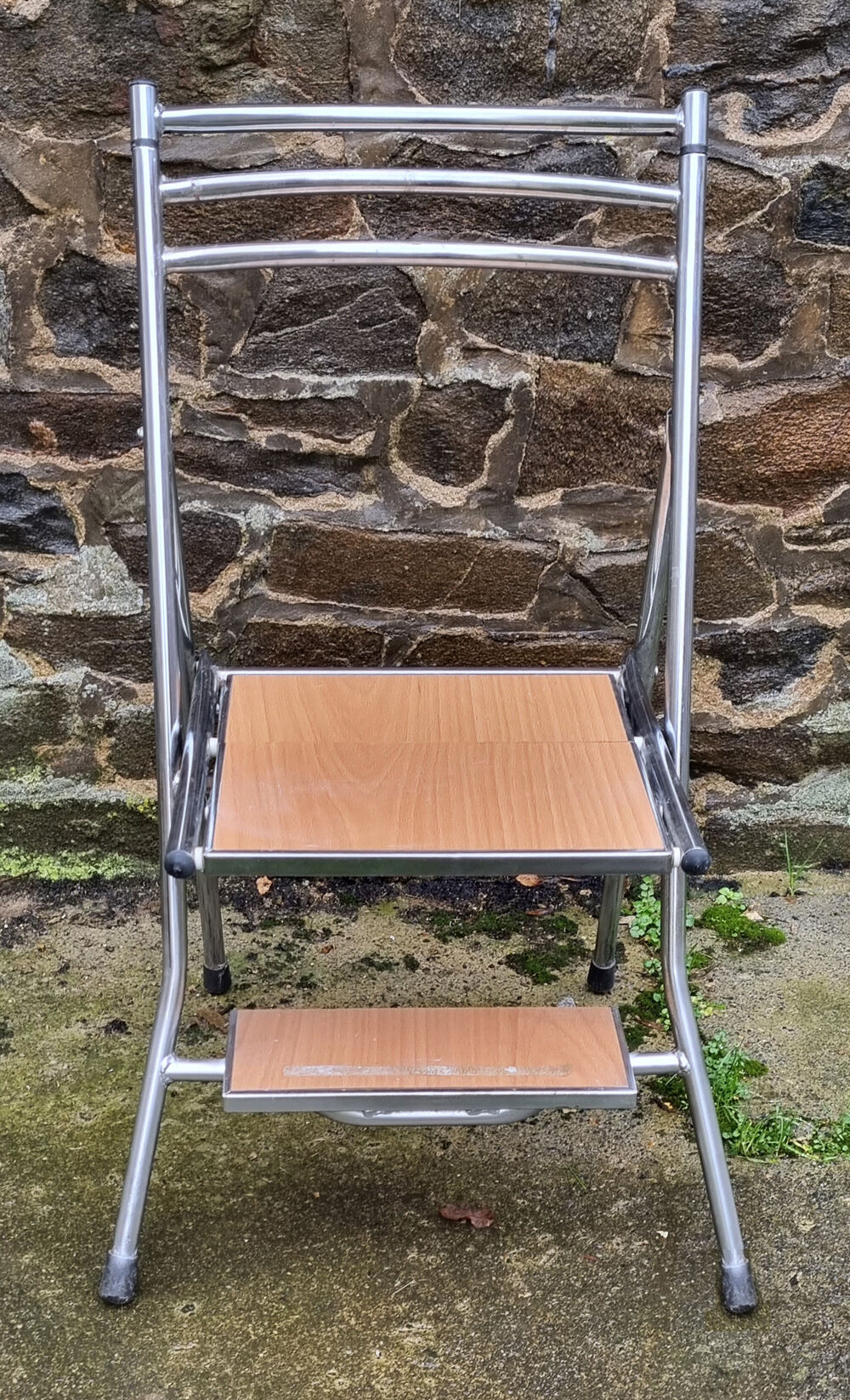 Formica chair stepladder retractable, vintage, 70s