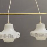 Double glass hanging lamp 1960s