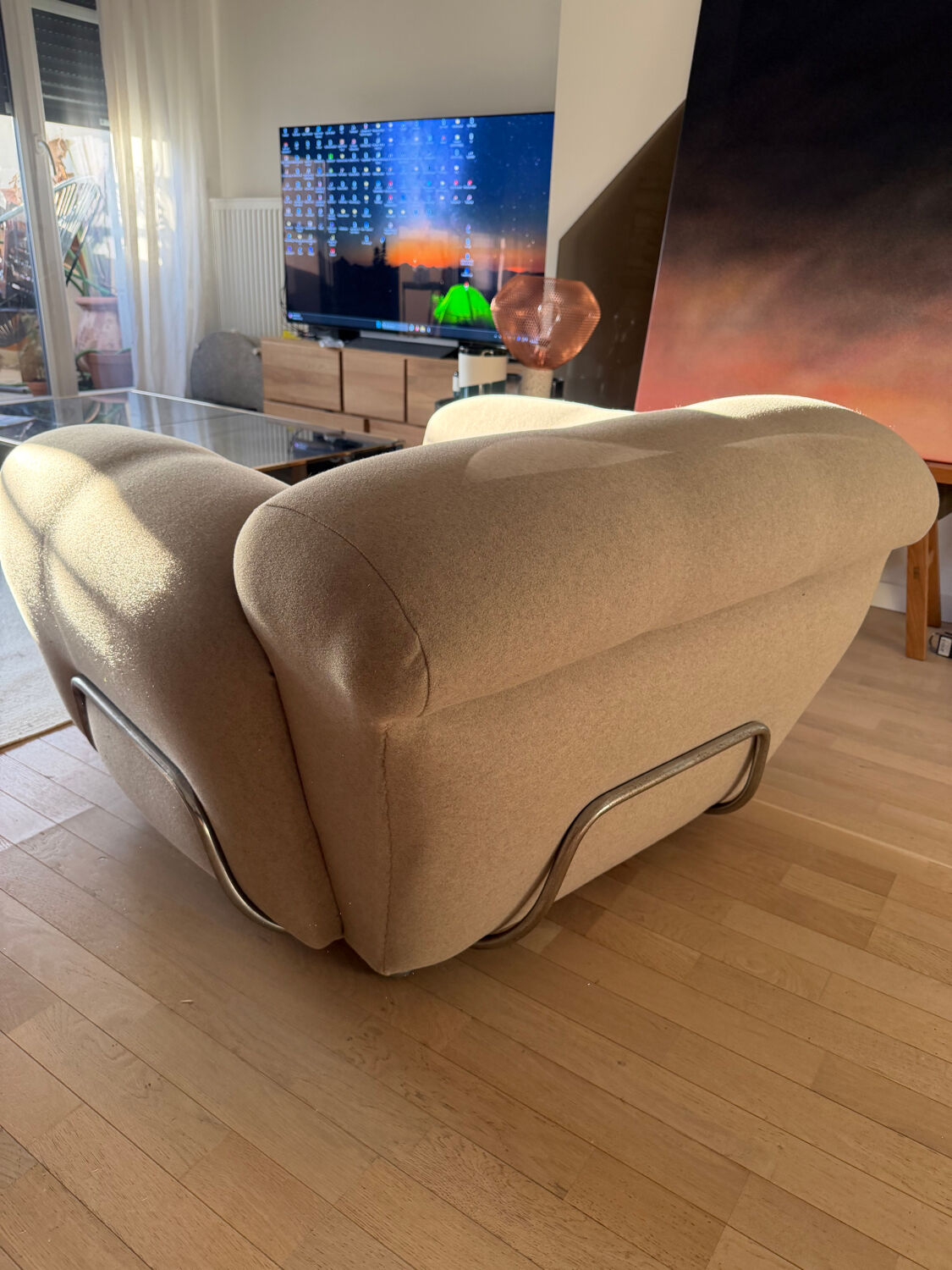 Italian tubular club armchair 1970