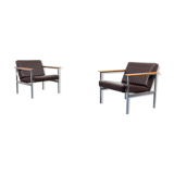 Pair of 1960s architectural armchairs