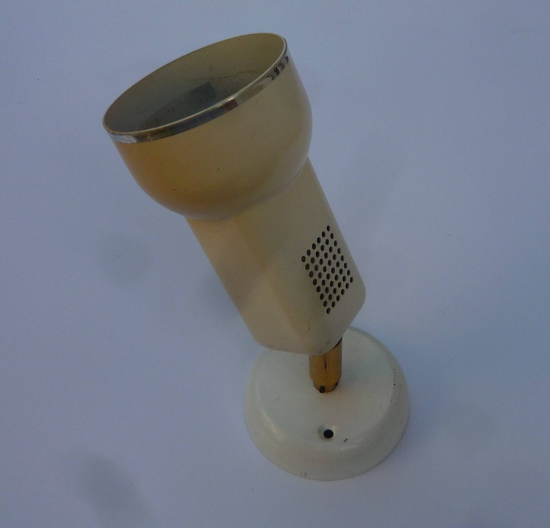 Small wall spot in white metal, vintage 1980